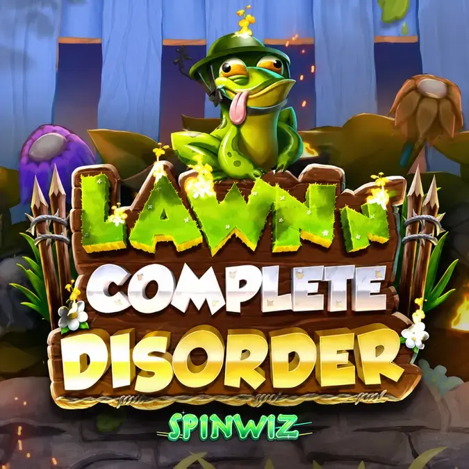 Interface colorida do jogo de slot Lawn N’ Complete Disorder com vegetais mutantes.